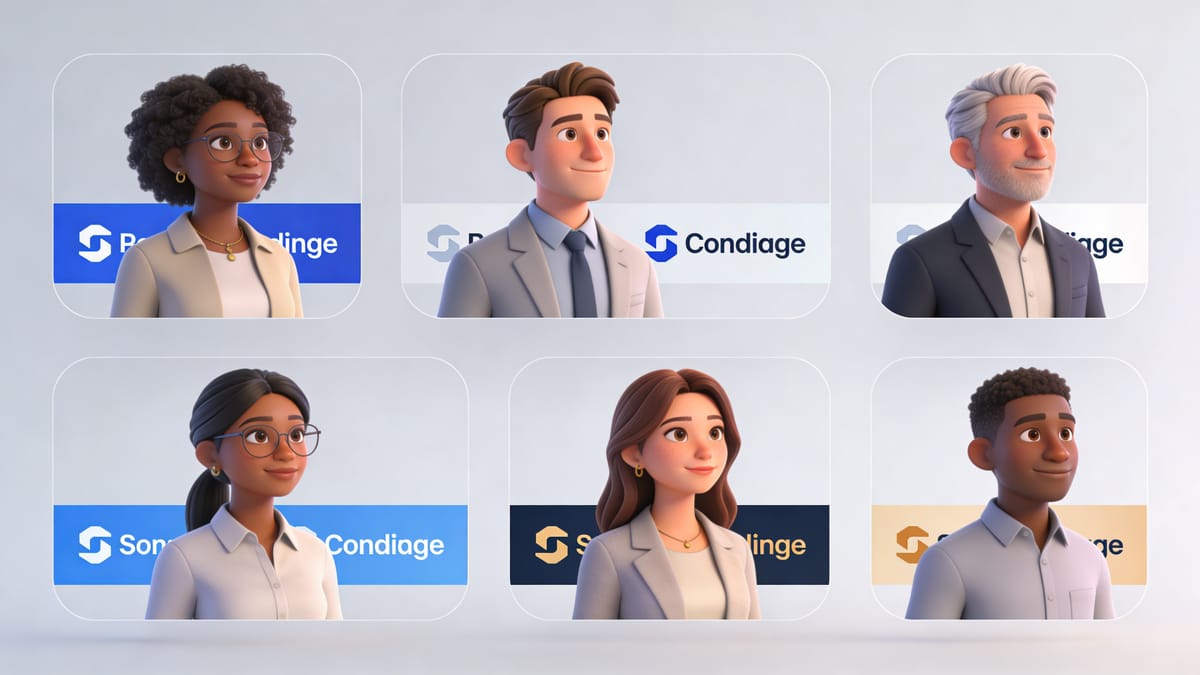 Groupes de portraits automatisés de collaborateurs montrant cohérence visuelle et alignement de marque, sans organisation de shooting fastidieuse