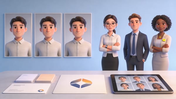 Portraits collaborateurs contrastés montrant uniformité versus singularité et l'impact sur l'image de marque