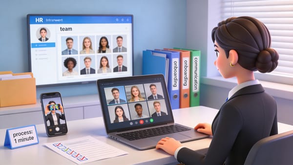 Responsable RH utilisant une plateforme pour générer des portraits collaborateurs en 1 minute et simplifier la gestion des fiches employés